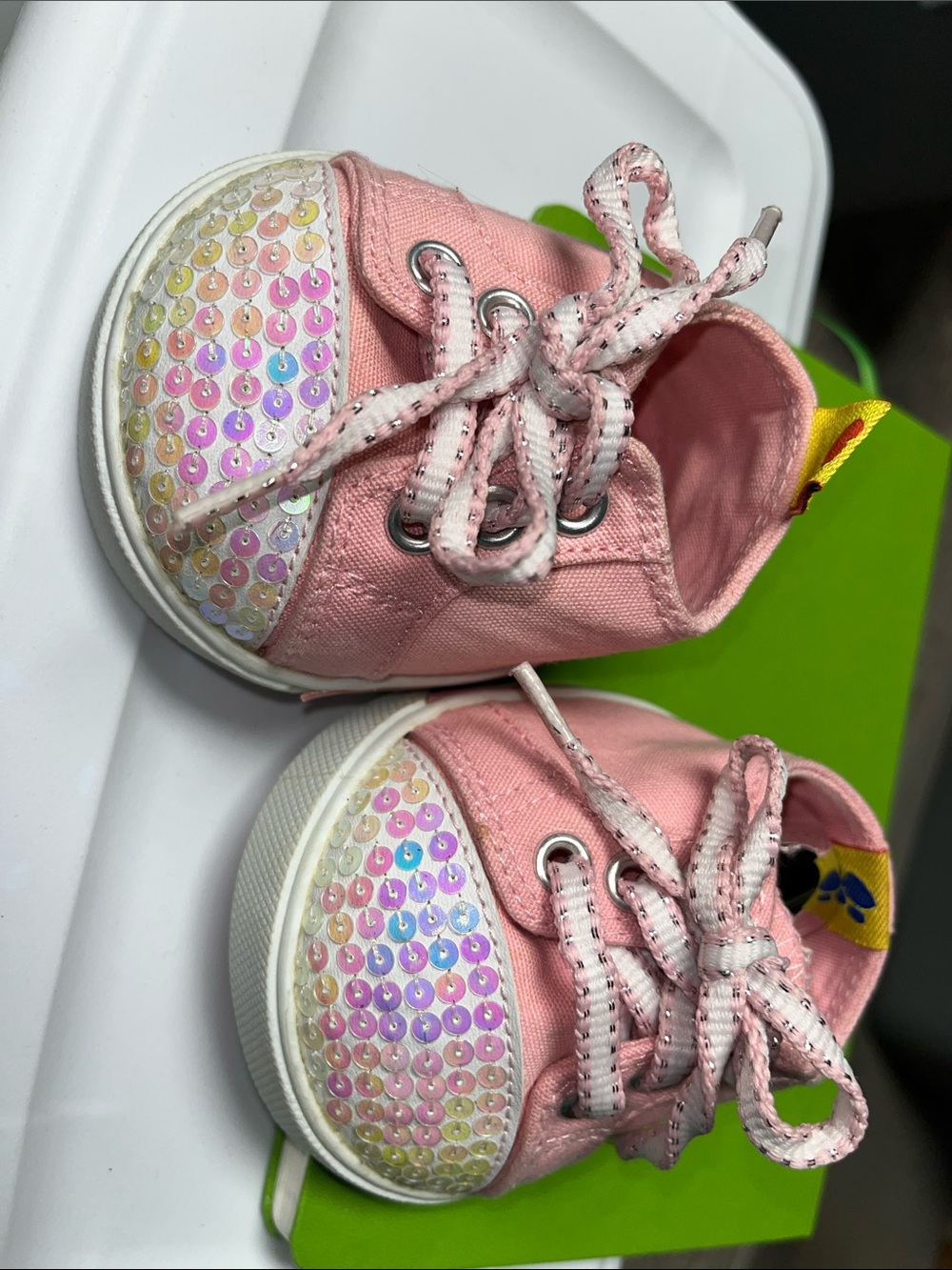 Pink Build a Bear Canvas Sneakers with Sequin Toe